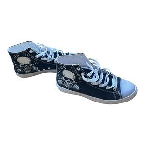 RAAD No Pain No Gain Skull Barbell High-Top Sneakers Fitness Gym Shoes Sz 10M